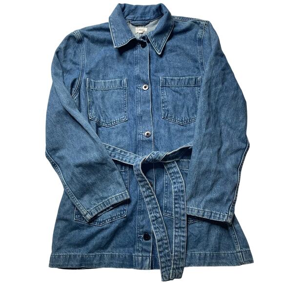 Aritzia Jackets & Blazers - Aritzia Wilfred Free Port Belted Denim Jacket Medium Women's Cotton